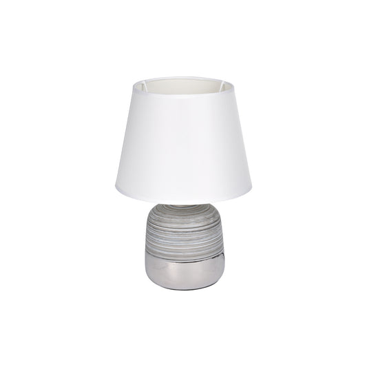 Homea Keramik Tischlampe Tischleuchte Nachttisch Lampe Leuchte Beton Stein Optik