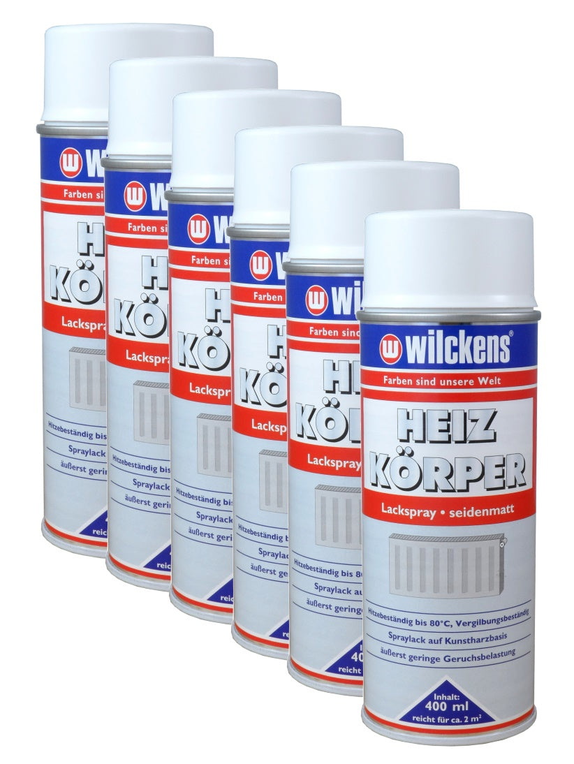 6x Heizkörper Lackspray weiß seidenmatt 400ml Heizung Spraydose Spray Lack