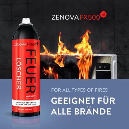 Zenova FX500 Feuerlöscher Spray 500ml Löschspray ALLE Brände Lithium Batterien