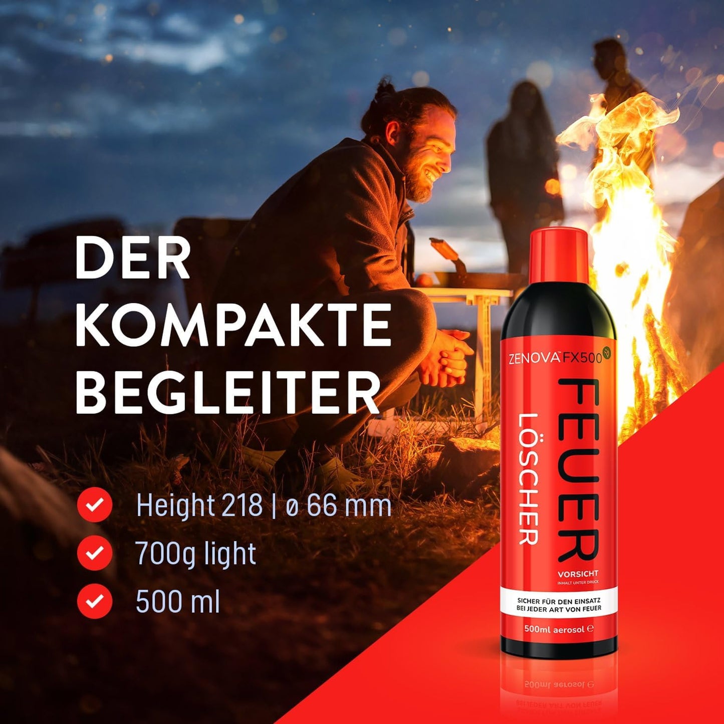 Zenova FX500 Feuerlöscher Spray 500ml Löschspray ALLE Brände Lithium Batterien
