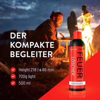 Zenova FX500 Feuerlöscher Spray 500ml Löschspray ALLE Brände Lithium Batterien