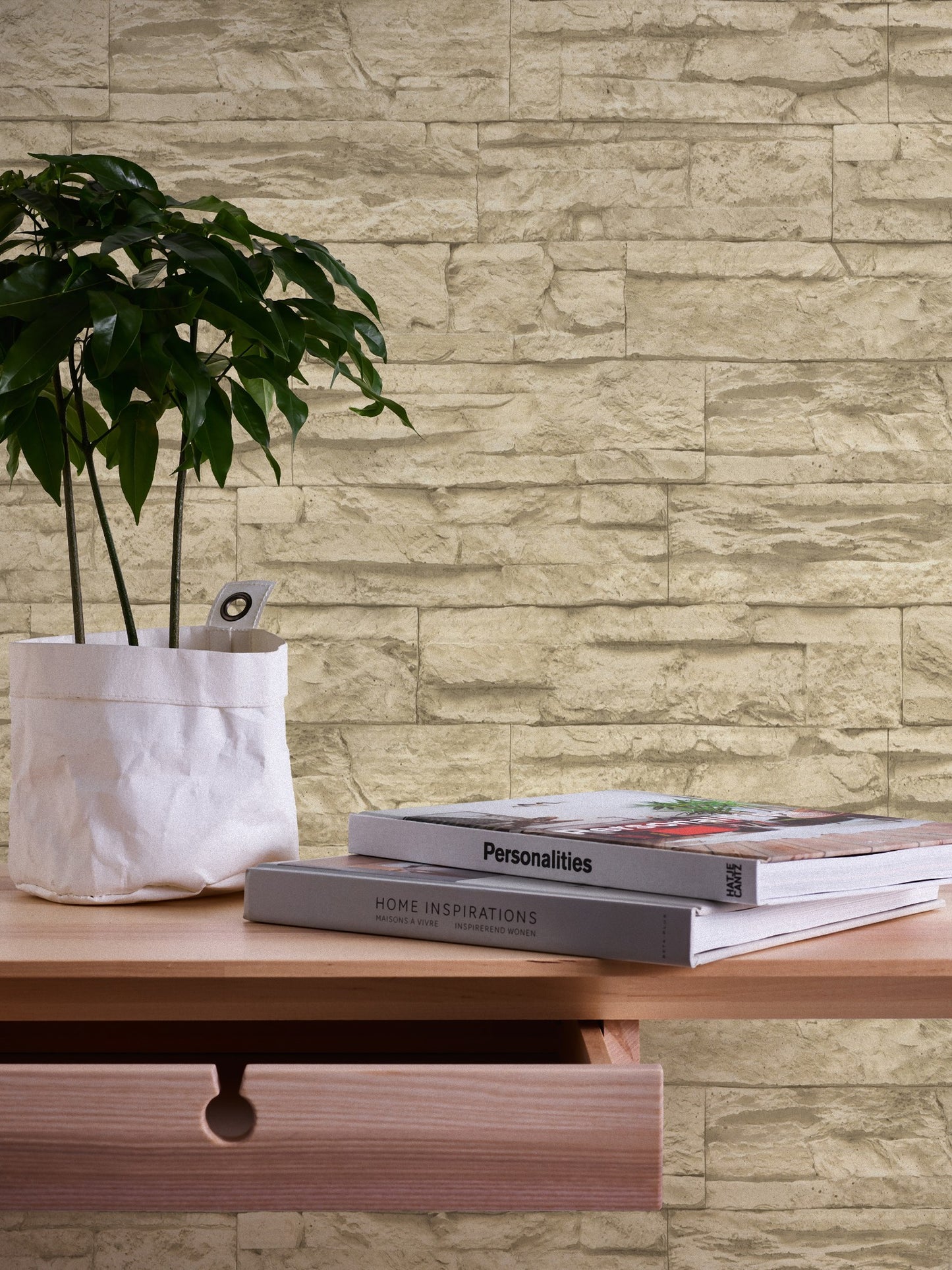 Steintapete Beige Vliestapete 707130 Wandtapete A.S. Création Tapete