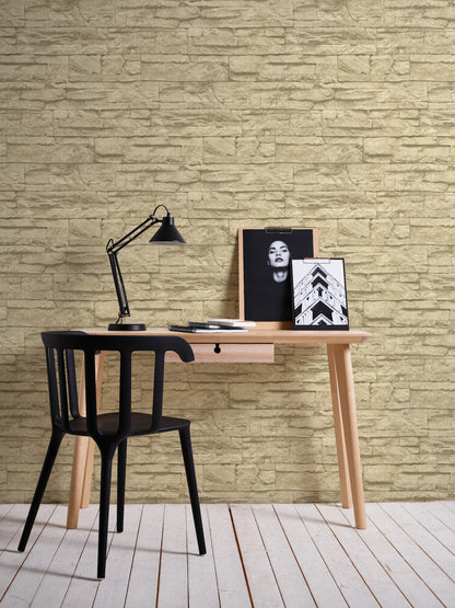 Steintapete Beige Vliestapete 707130 Wandtapete A.S. Création Tapete
