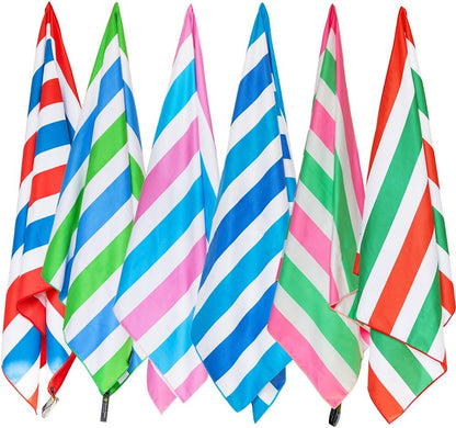 4Monster Strand Handtuch Streifen bunt Mikrofaser 160x80 Reisehandtuch Sport