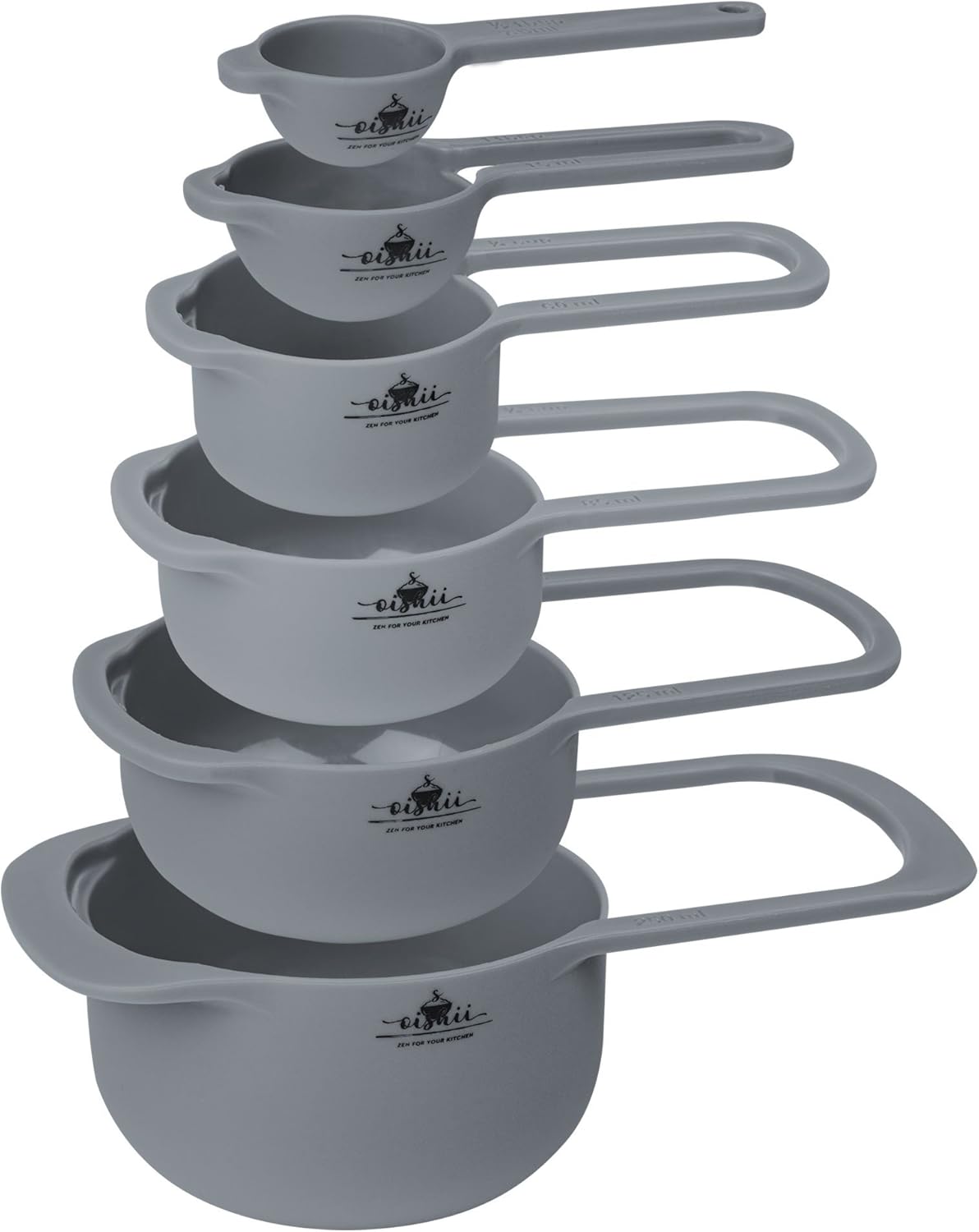 O-ishii MeasureMaster 6-teiliges Messbecher Messlöffel Set aus Kunststoff