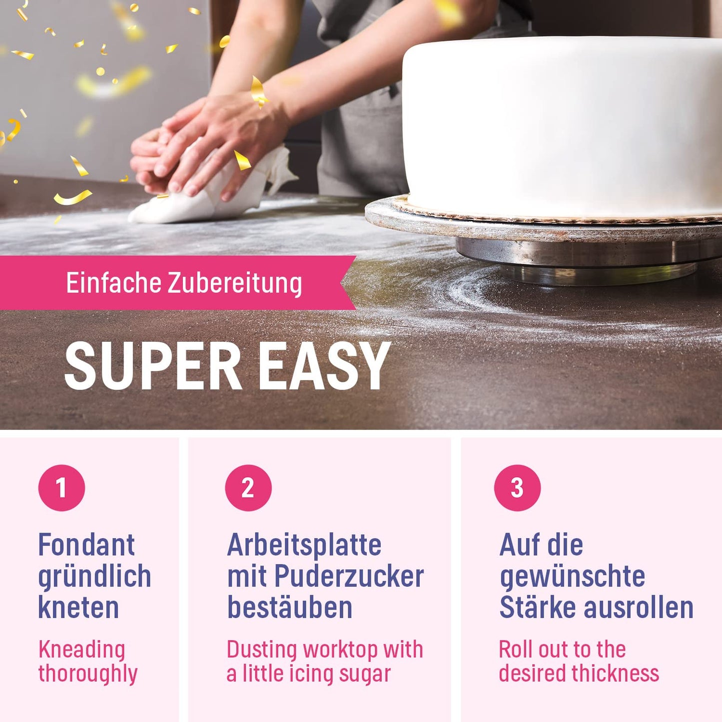 Fondant weiss 850g Modelliermasse Kuchen Torte Deko Verzierung Zuckermasse