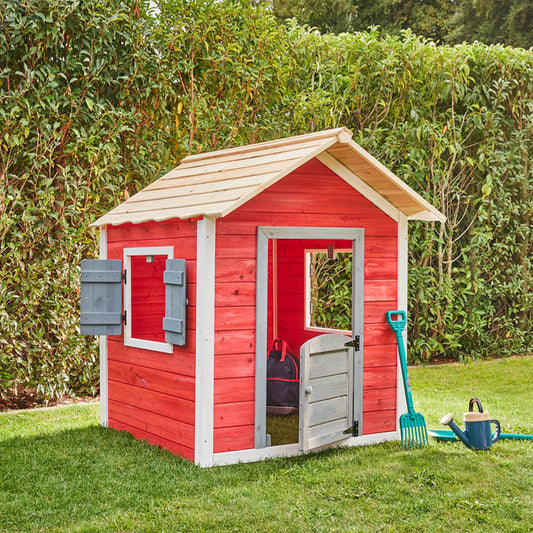Holz Gartenhäuschen Lotti rot Schwedenhaus Kinder Spielhaus Gartenhaus Holzhaus