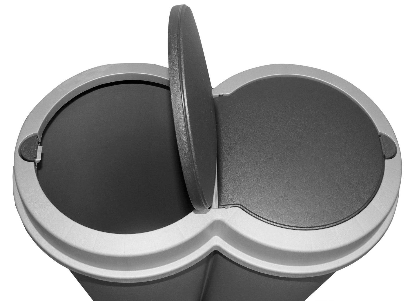 Duo Bin Abfalleimer 50l Müll Abfall Eimer 2x 25l Müllbehälter Mülltrennung grau