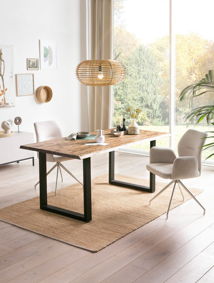 Essgruppe 5 tlg. 180x90 cm Sitzgruppe Massivholz Essstuhl Esstisch Tisch Stuhl