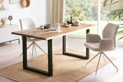 Essgruppe 5 tlg. 180x90 cm Sitzgruppe Massivholz Essstuhl Esstisch Tisch Stuhl