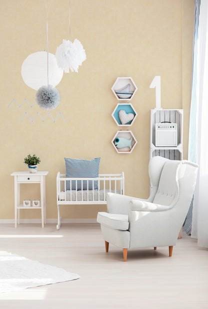 A.S. Création Unitapete Gelb Papiertapete 758415 Wandtapete