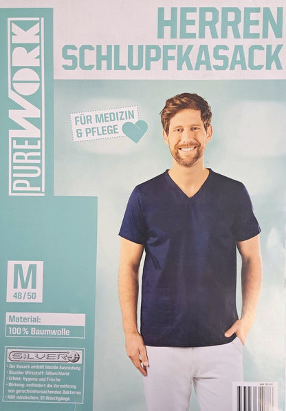 Herren Schlupfkasack OP Kasack Kleidung Altenpfleger Medizin Pflege Schlupfjacke