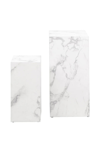 Beistelltisch 2er Set Weiß Wohnzimmertisch Couchtisch Sofatisch Dekoration