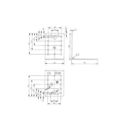 Edelstahl Winkel 90x90x65mm Holzbau Lochwinkel Verbinder Bauwinkel Holzverbinder