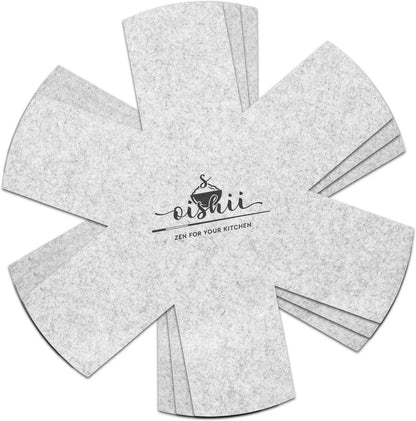 Oishii GuardMaster 38 3er Set Pfannenschutz hellgrau Schutz für Pfannen Töpfe