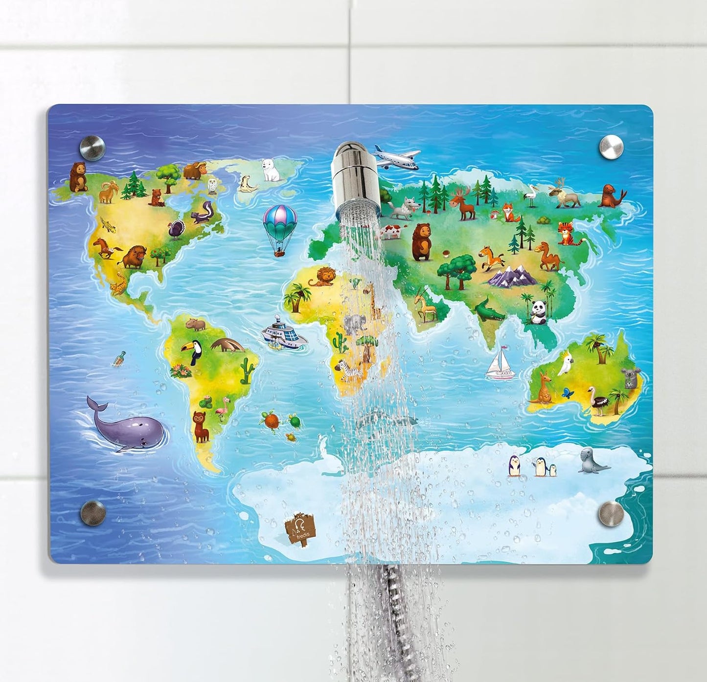 fredis Kinderdusche Welt Set mit Duschkopf Kinder Dusche Pirat ohne Bohren