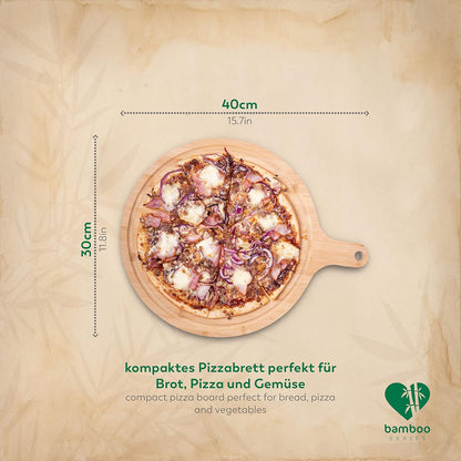 RUBBERNECK Bambus Pizzateller 40x30 cm umweltfreundlich langlebig Größe S