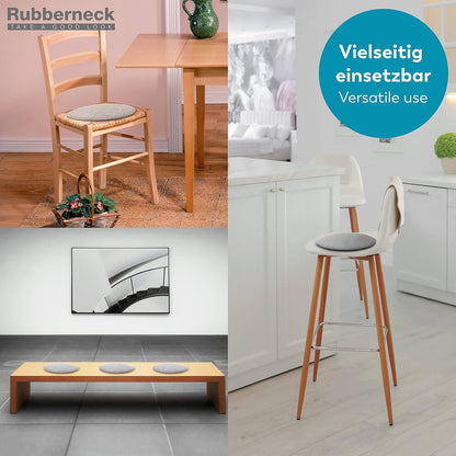 4x skanfriends Filz Sitzkissen rund grau Kissen Deko Stuhlkissen Stuhl Kissen
