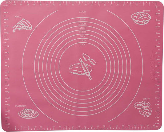 Oxid7 Silikonbackmatte 50x40cm pink Backmatte Matte Backen für Backofen