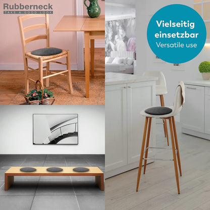 4x skanfriends Filz Sitzkissen rund Stuhlkissen Kissen Auflage Filzkissen grau
