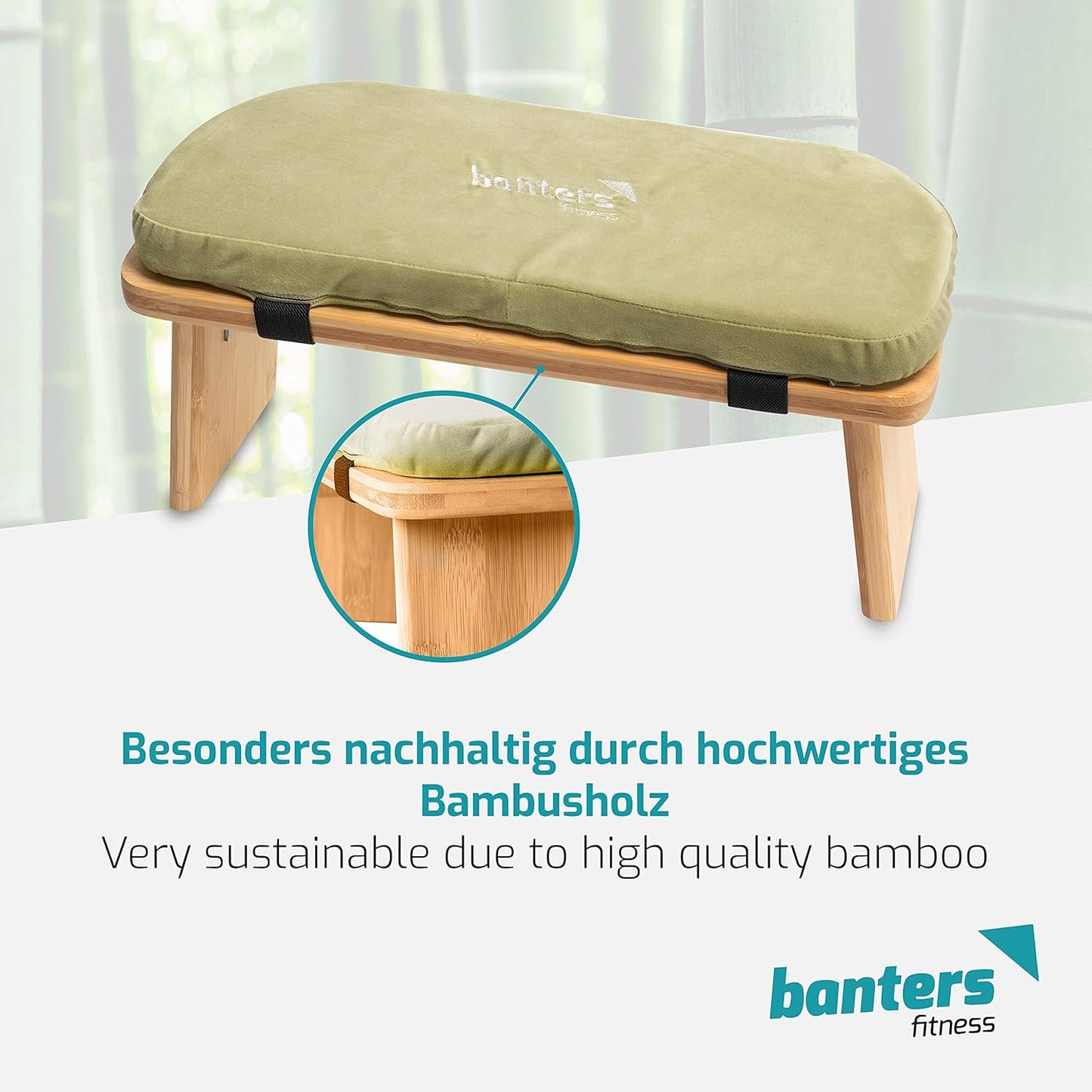 banters fitness Meditationsbank Bambus Bank Hocker Meditation Gebetsbank Yoga