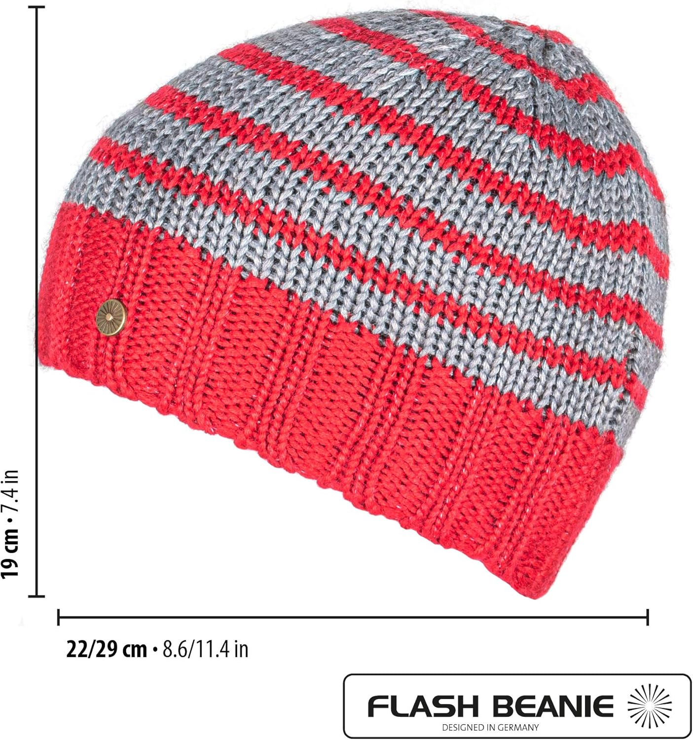 Rubberneck Flash Beanie Kinder Mütze rot Mütze Reflektoren gefüttert Fleece