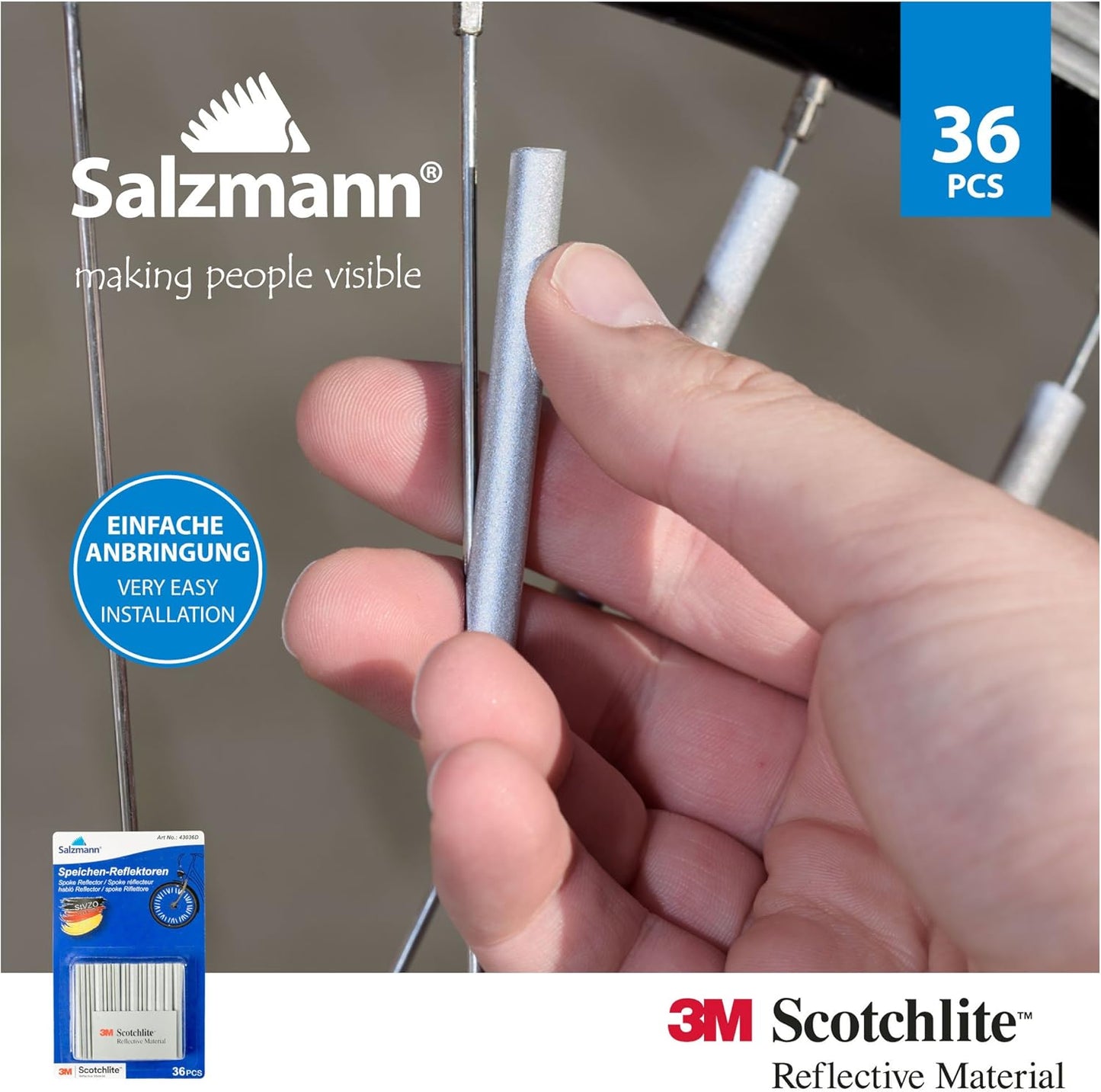 salzmann 3M Scotchlite  Speichenreflektoren - Verpackungseinheit: 36 Stück