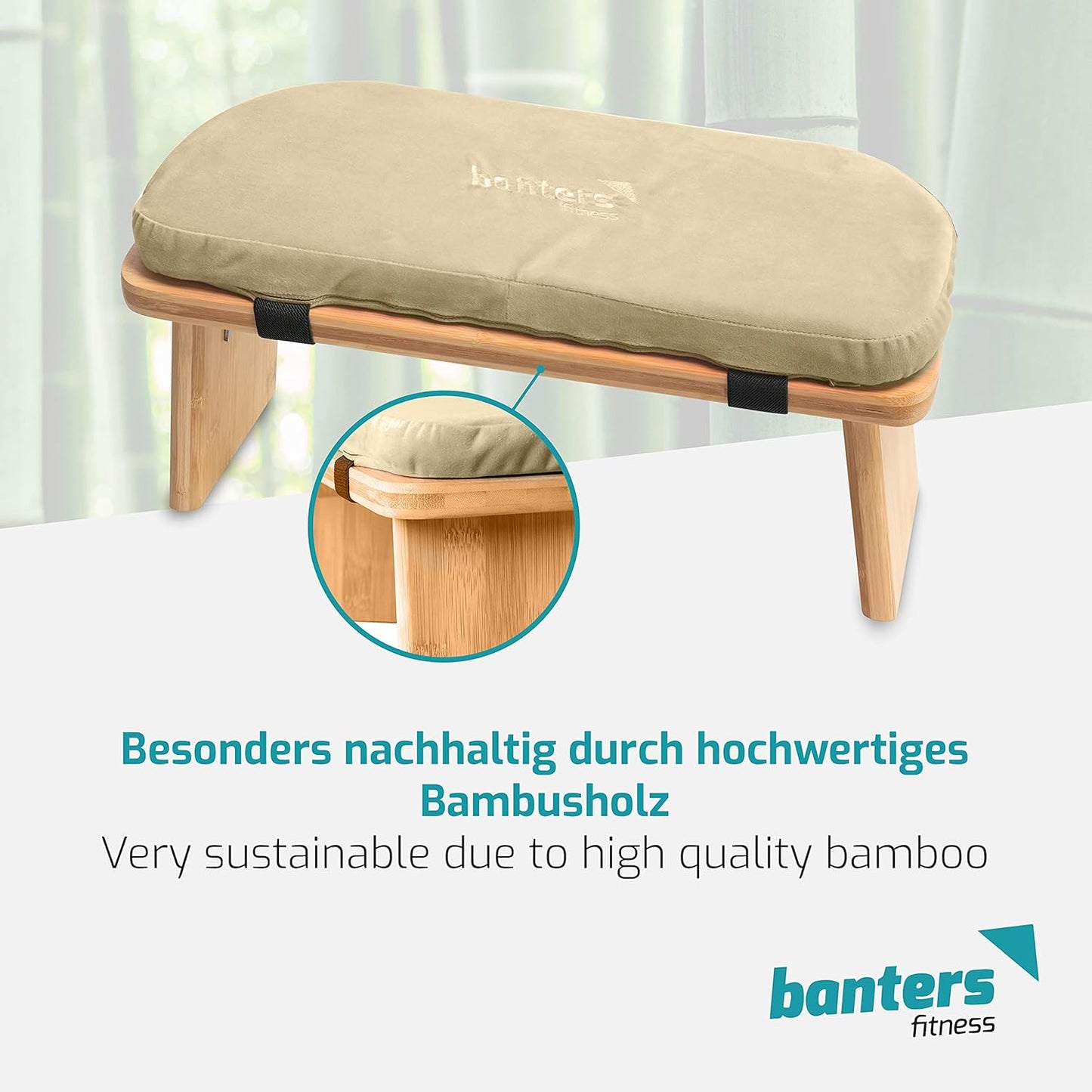 banters fitness Meditationsbank aus Bambus sand Hocker Gebetsbank Yoga Holz