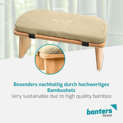 banters fitness Meditationsbank aus Bambus sand Hocker Gebetsbank Yoga Holz