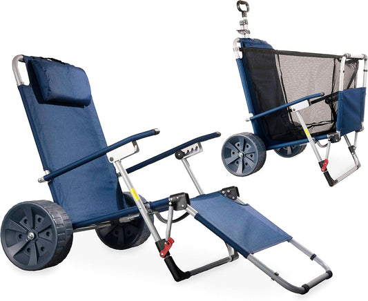 CAMPAIR 2in1 Handwagen Strandliege Bollerwagen Transport Wagen Stuhl Strand