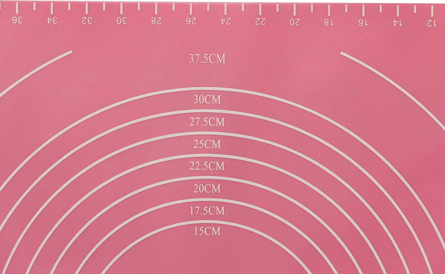 Oxid7 Silikonbackmatte 50x40cm pink Backmatte Matte Backen für Backofen