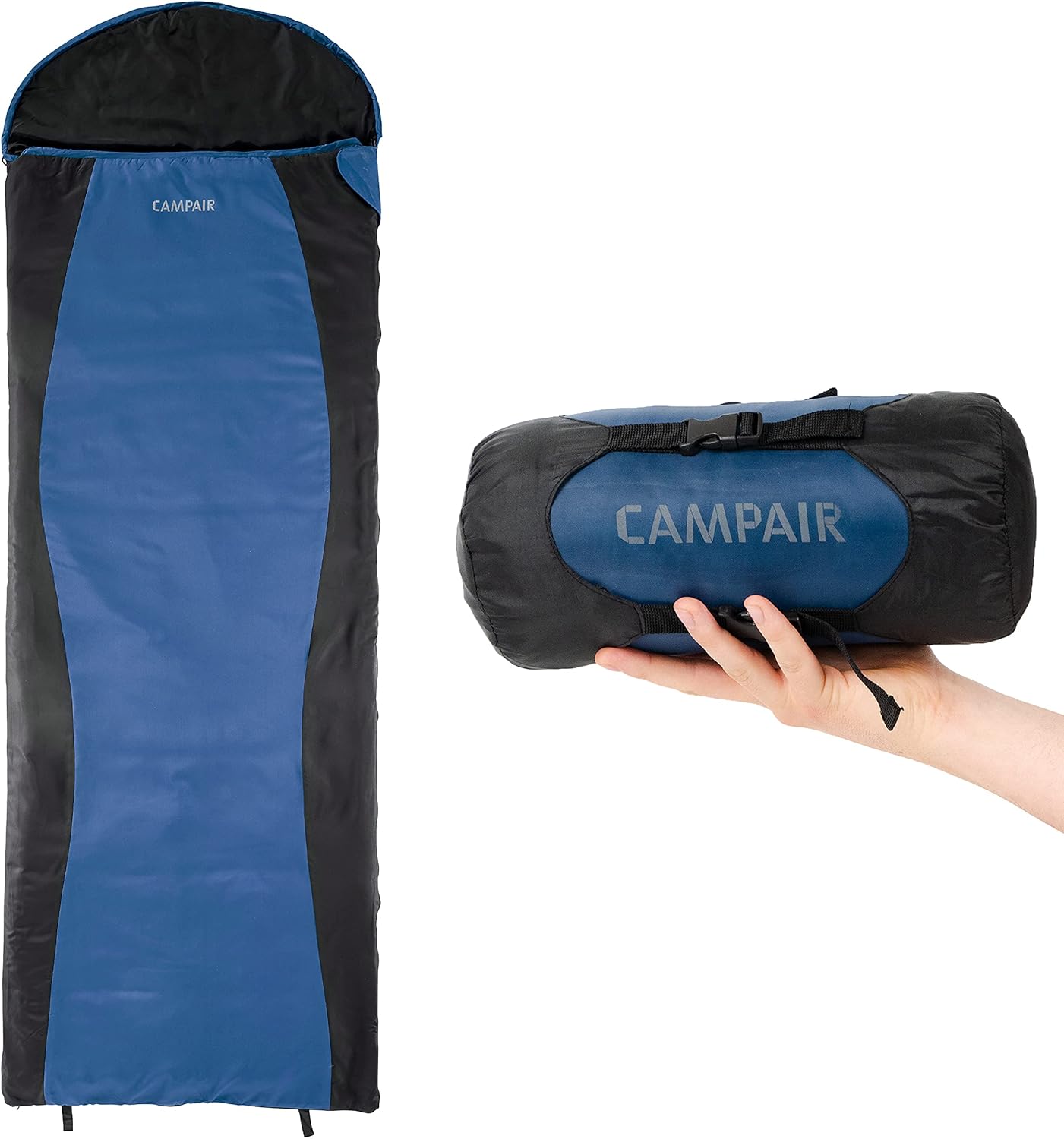CAMPAIR Deckenschlafsack mit Kompressions-Packsack Schlafsack Camping Camper