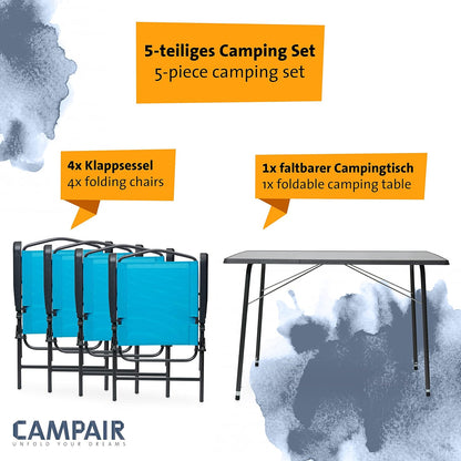 4 Pers. Sitzgruppe Campingmöbel Camping Garnitur Tisch Stuhl Set Campingtisch