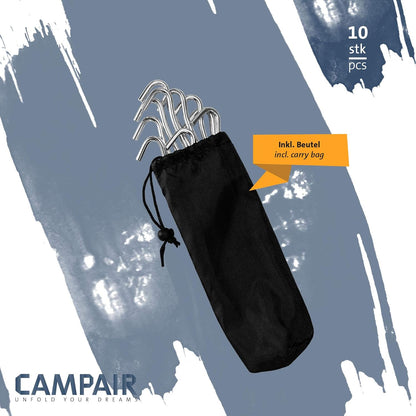 CAMPair Heringe im L-Profil 10 Stück robust stabil für Zelt Camping Outdoor