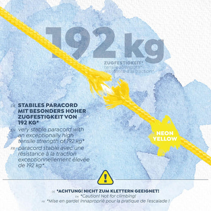 CAMPAIR Paracord Seil 100m reißfest neongelb Fallschirmschnur Camping Leine