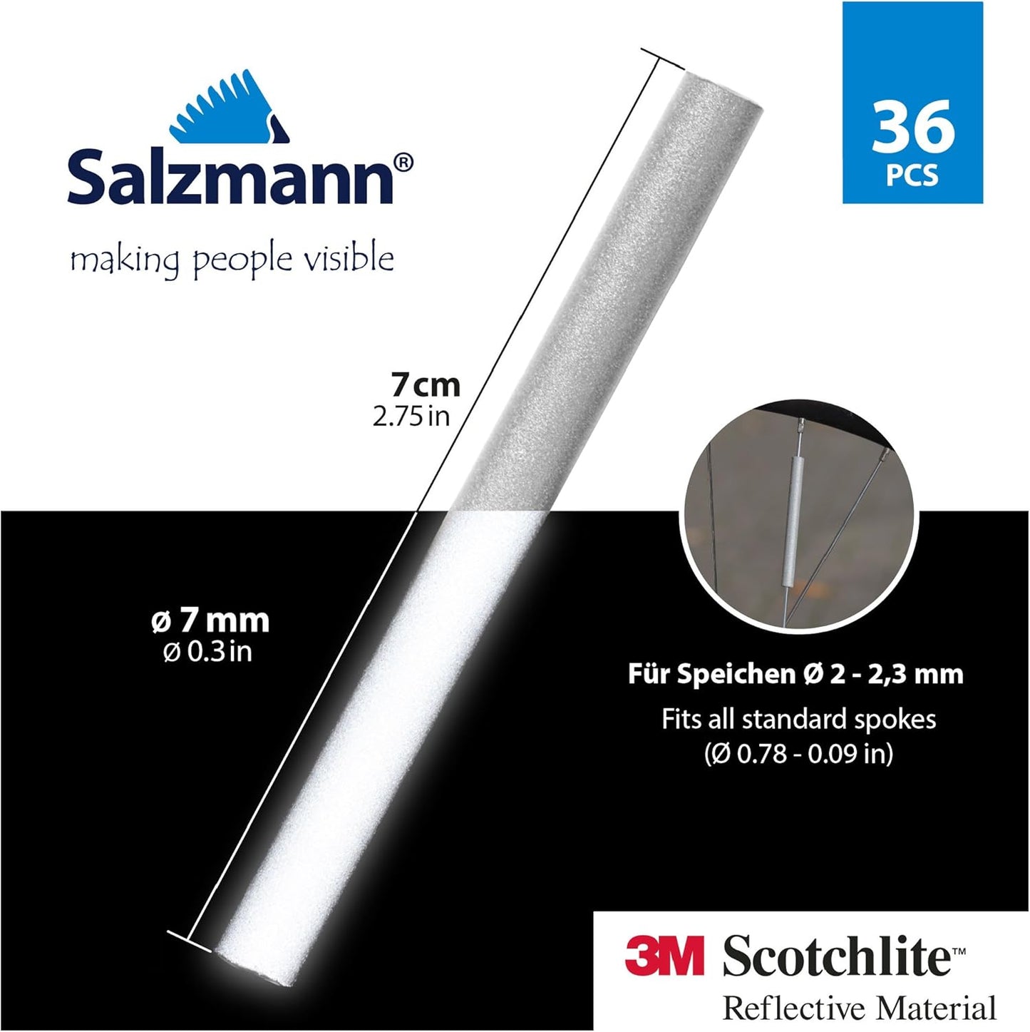 salzmann 3M Scotchlite  Speichenreflektoren - Verpackungseinheit: 36 Stück