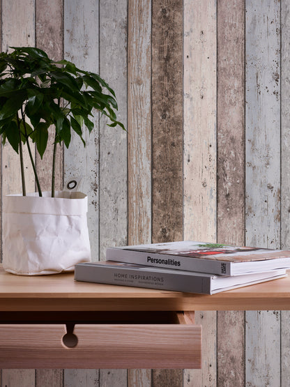 A.S. Création Holz Optik Vinyl Tapete Best of Wood`n Stone Braun Wandtapete