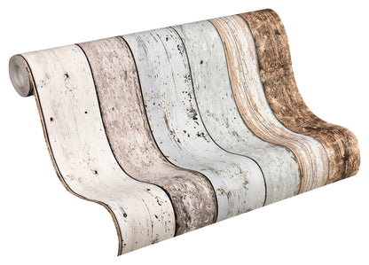 A.S. Création Holz Optik Vinyl Tapete Best of Wood`n Stone Braun Wandtapete