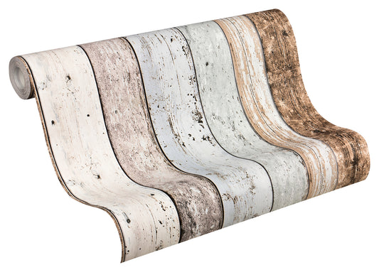 A.S. Création Holz Optik Vinyl Tapete Best of Wood`n Stone Braun Wandtapete