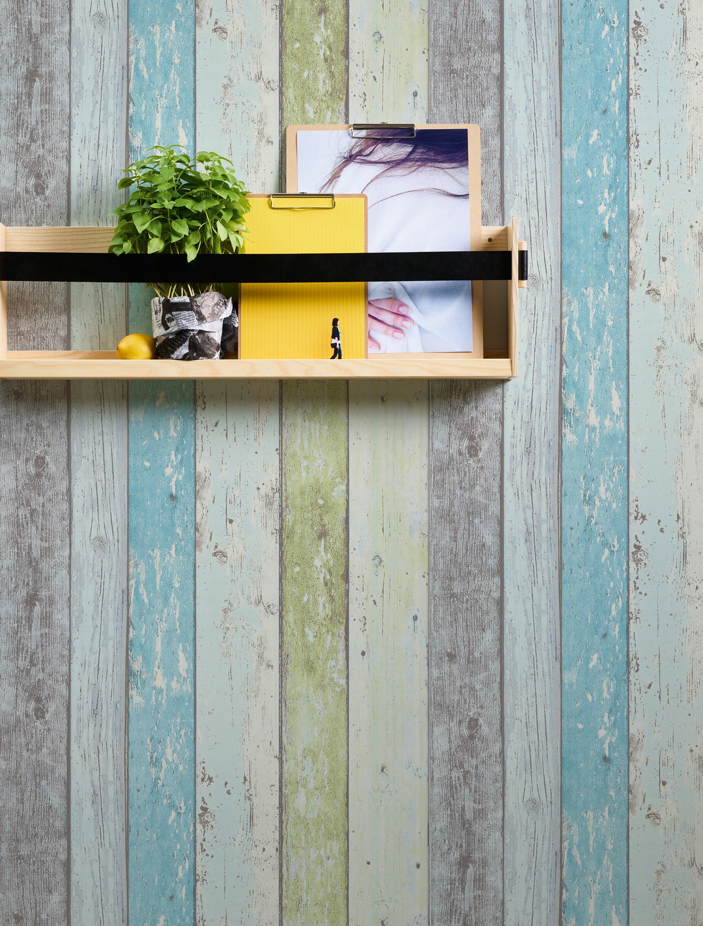 A.S. Création Holz Optik Vinyl Wand Tapete Best of Wood`n Stone Blau Streifen