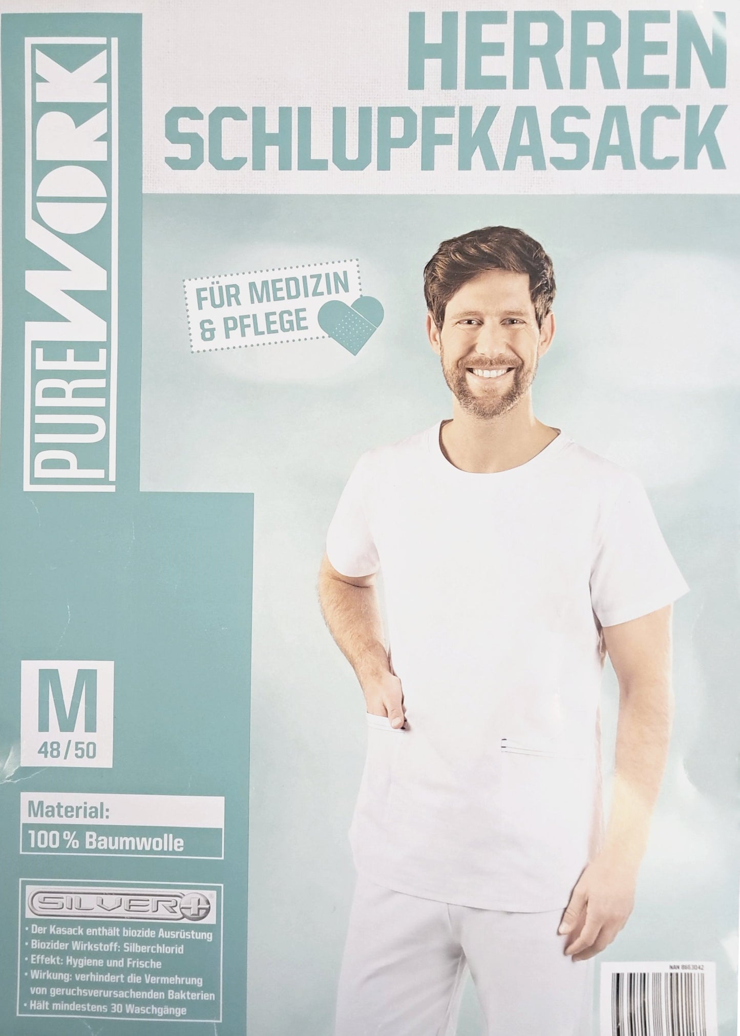 Herren Schlupfkasack OP Kasack Kleidung Altenpfleger Medizin Pflege Schlupfjacke
