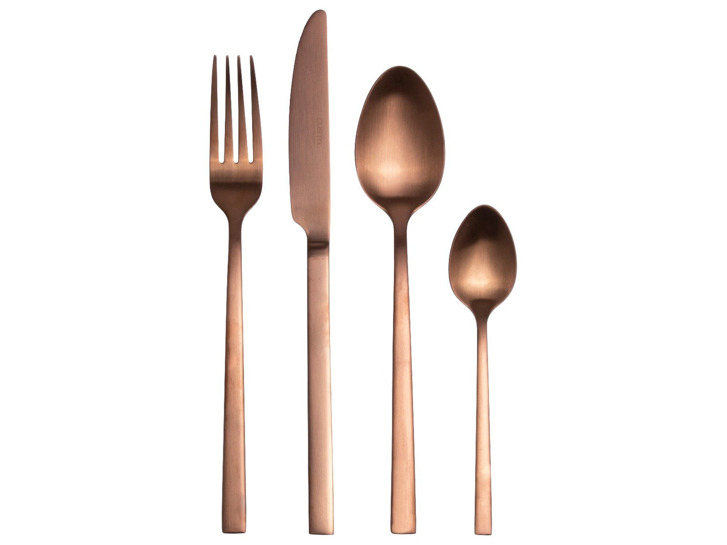 Besteck-Set Bronze 16tlg. 4 Personen Gabeln Esslöffel Messer Besteckset Besteck