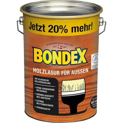 Bondex Holzlasur für Außen Dunkelgrau 4,80l Holzschutz Holz Lasur Schutz