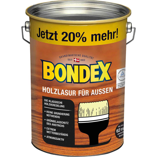 Bondex Holzlasur für Außen Dunkelgrau 4,80l Holzschutz Holz Lasur Schutz