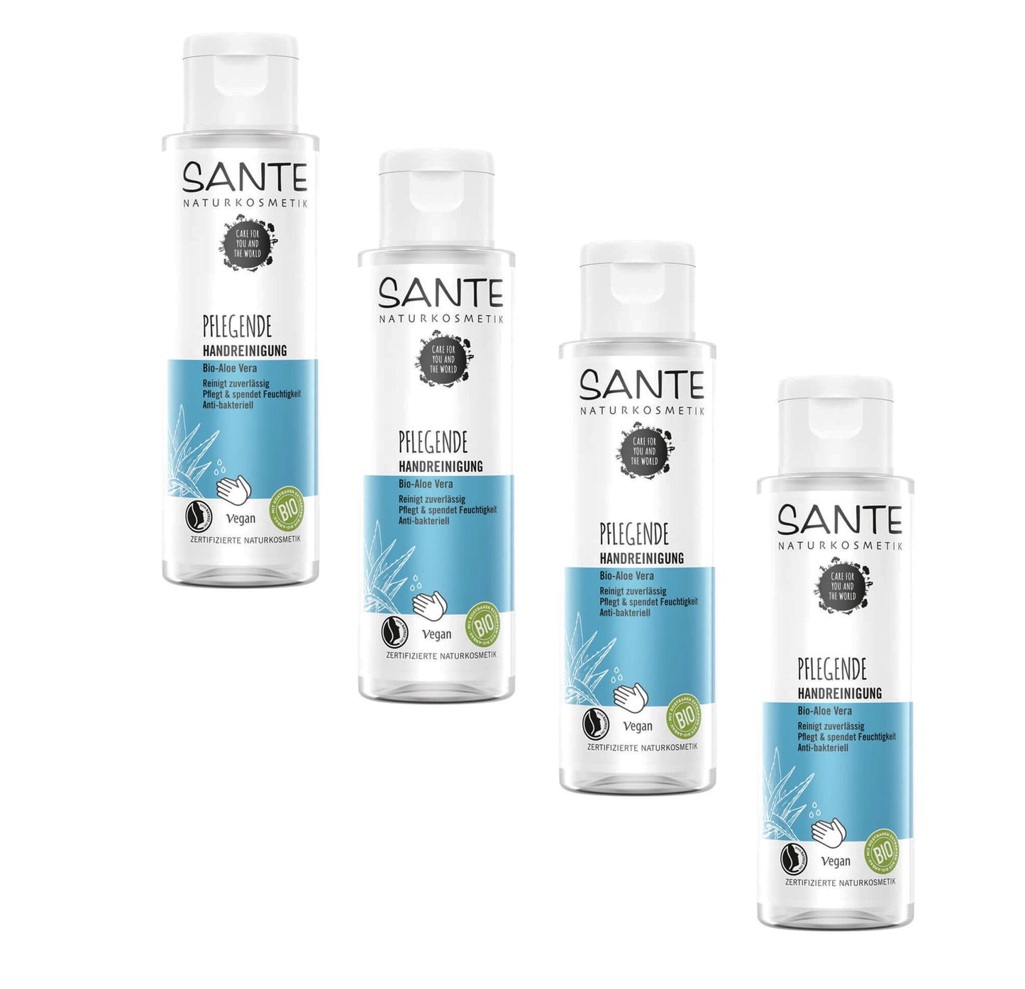4x100ml Sante Naturkosmetik Pflegende Handreinigung vegan Pflege