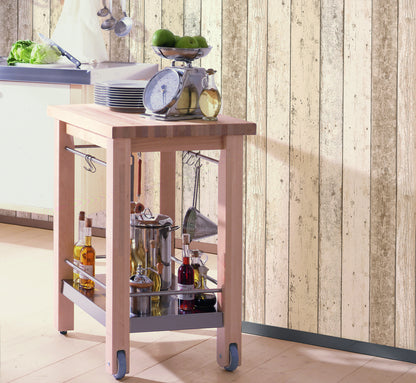 A.S. Création Holz Optik Vinyl Tapete Best of Wood`n Stone Beige Wandtapete