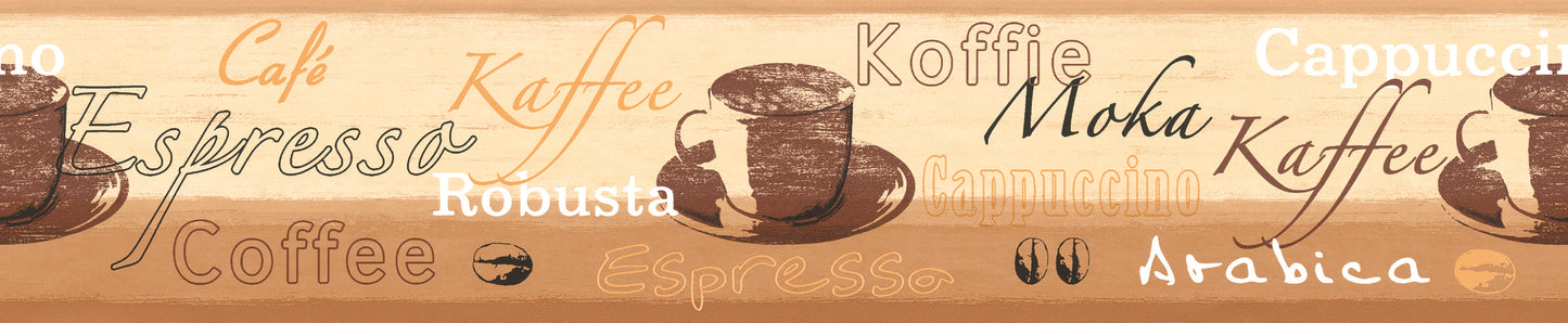 A.S. Création Küche Kaffee Vinyl Tapete Borte Bordüre Stick Ups beige Wandtapete