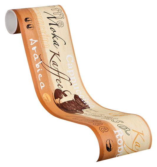 A.S. Création Küche Kaffee Vinyl Tapete Borte Bordüre Stick Ups beige Wandtapete