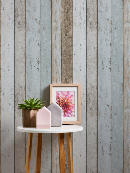 A.S. Création Tapeten in Holzoptik Blau Papiertapete 899927 Wandtapete