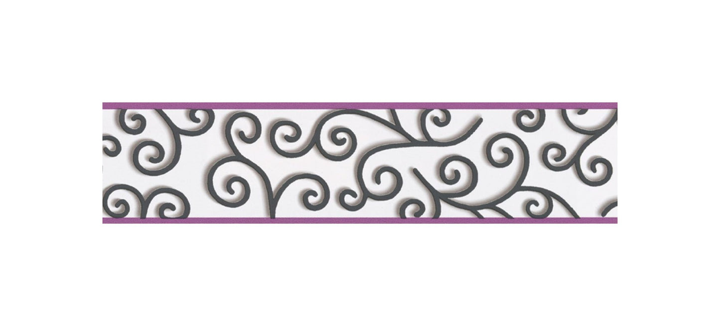 Bordüre Tapete Lila 902023 Papier Wandtapete Stick Ups A.S. Création Borte